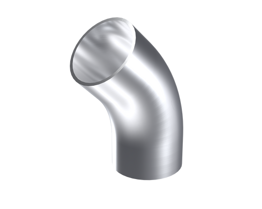 1.5" weldable 45° radius elbow with tangent (unflanged)