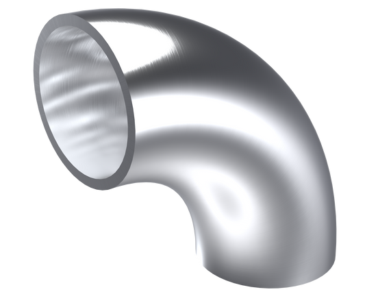 1.0" weldable 90° radius elbow without tangent (unflanged)