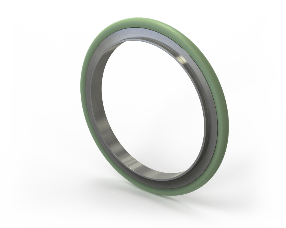ISO stainless steel centring ring with Viton O-ring