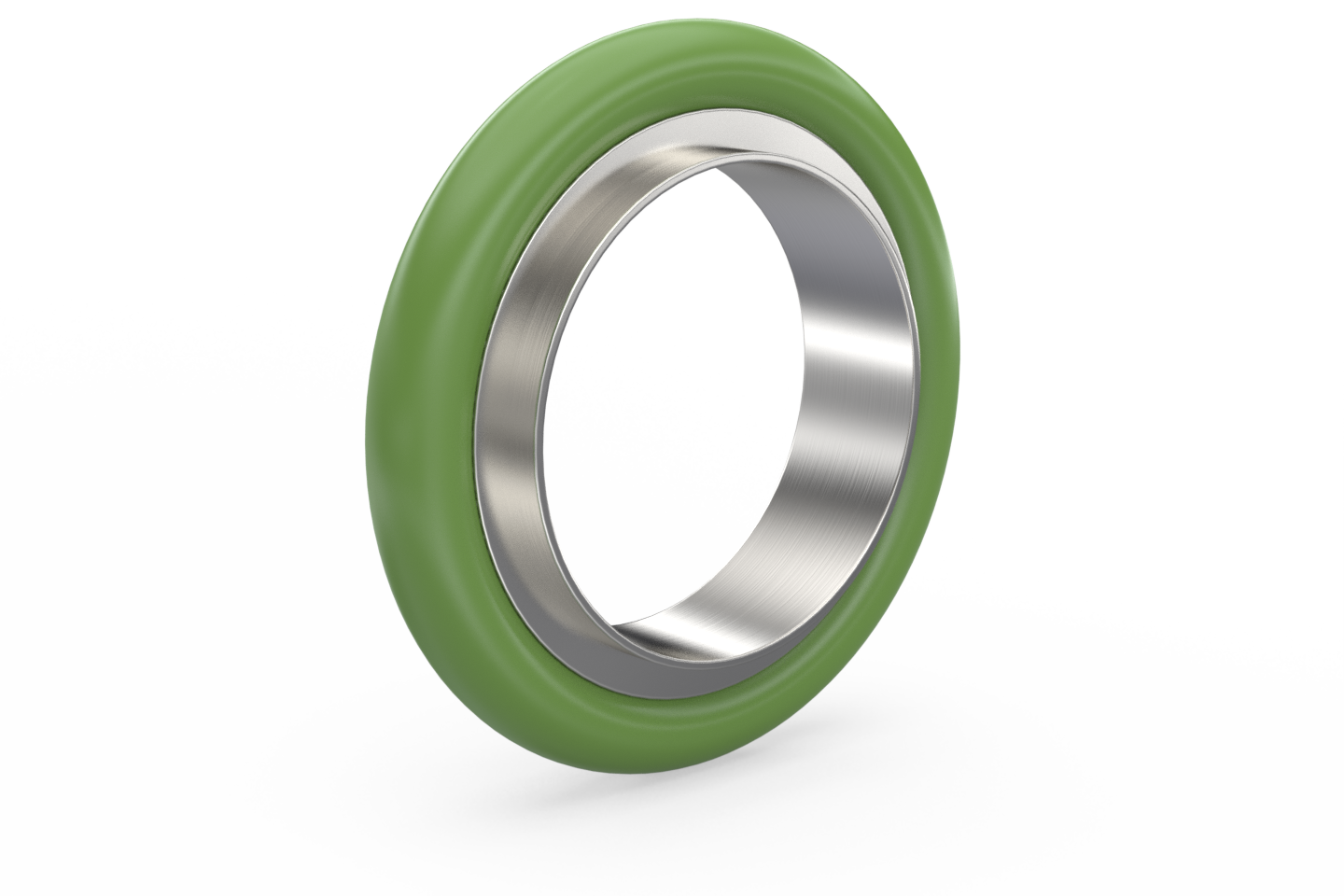 KF (NW) stainless steel centring ring with Viton O-ring